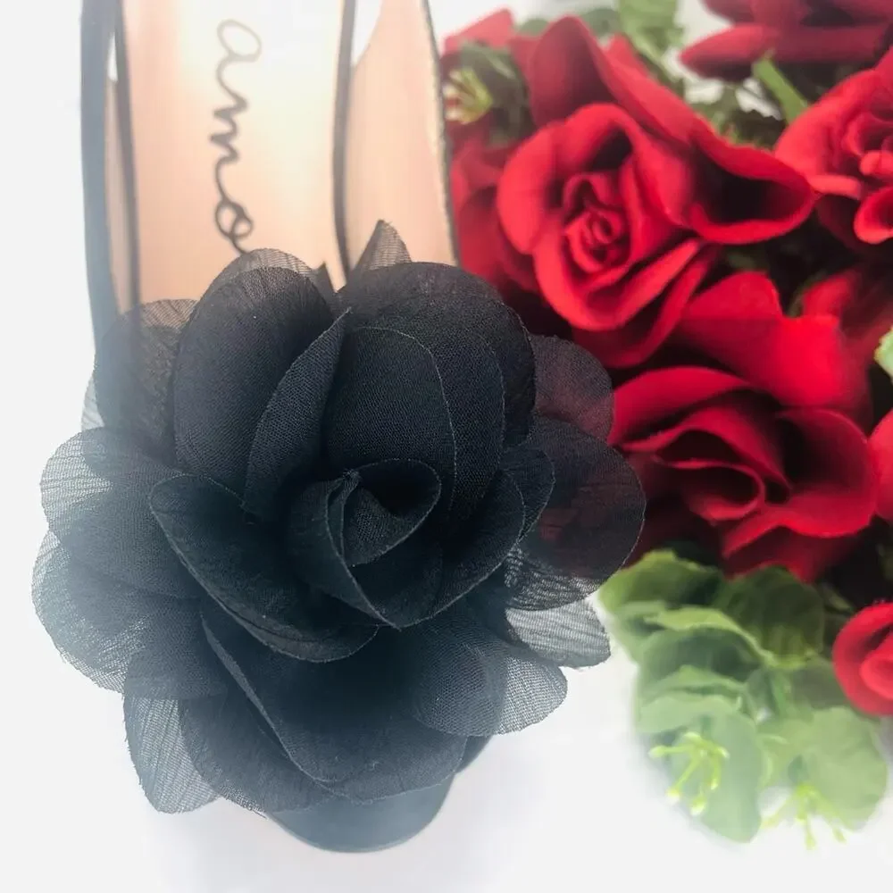 Dolce Vita Amore Platform Stiletto Heels Size 7.5 Black Slingback Open/Peep Toe